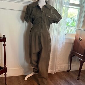 Celebrity Pink Khaki Button-Up Jumpsuit